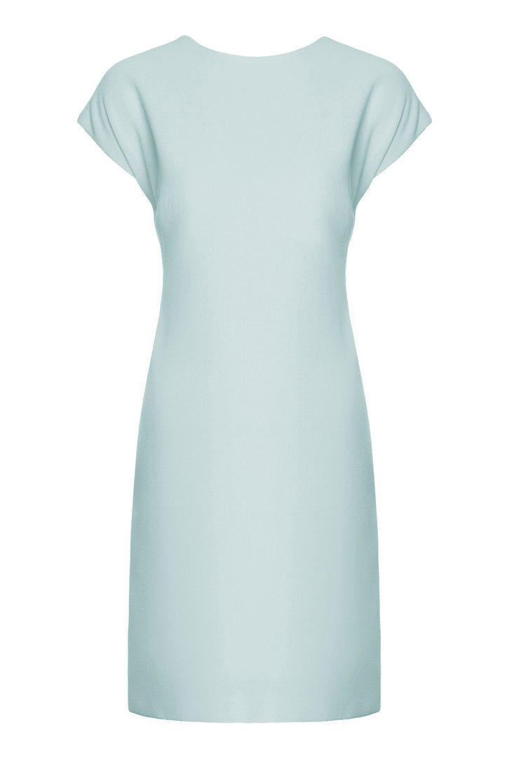 ECLIPTA MINT GREEN WOOL CREPE A-LINE DRESS