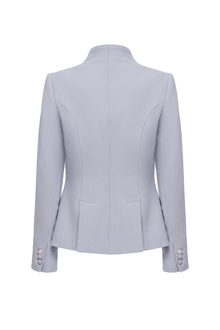 OLEANDRA LILAC WOOL JACKET WITH CRYSTAL EMBROIDERY