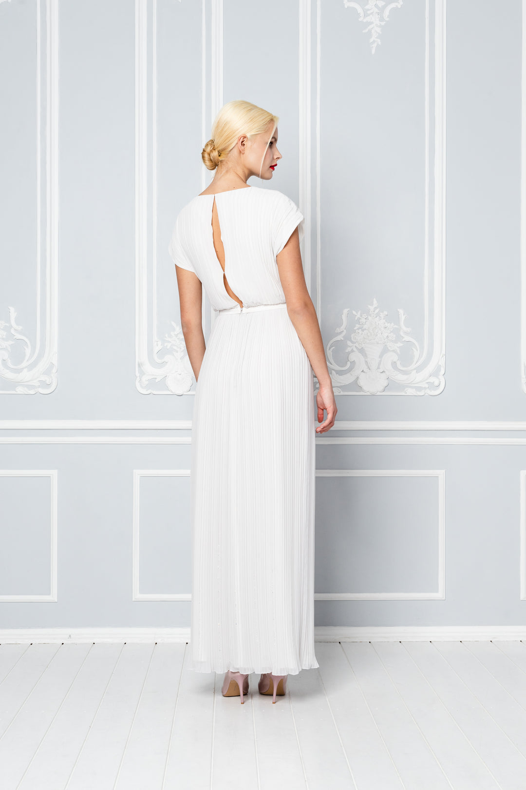 MERREMIA OFF-WHITE PLEATED GOWN