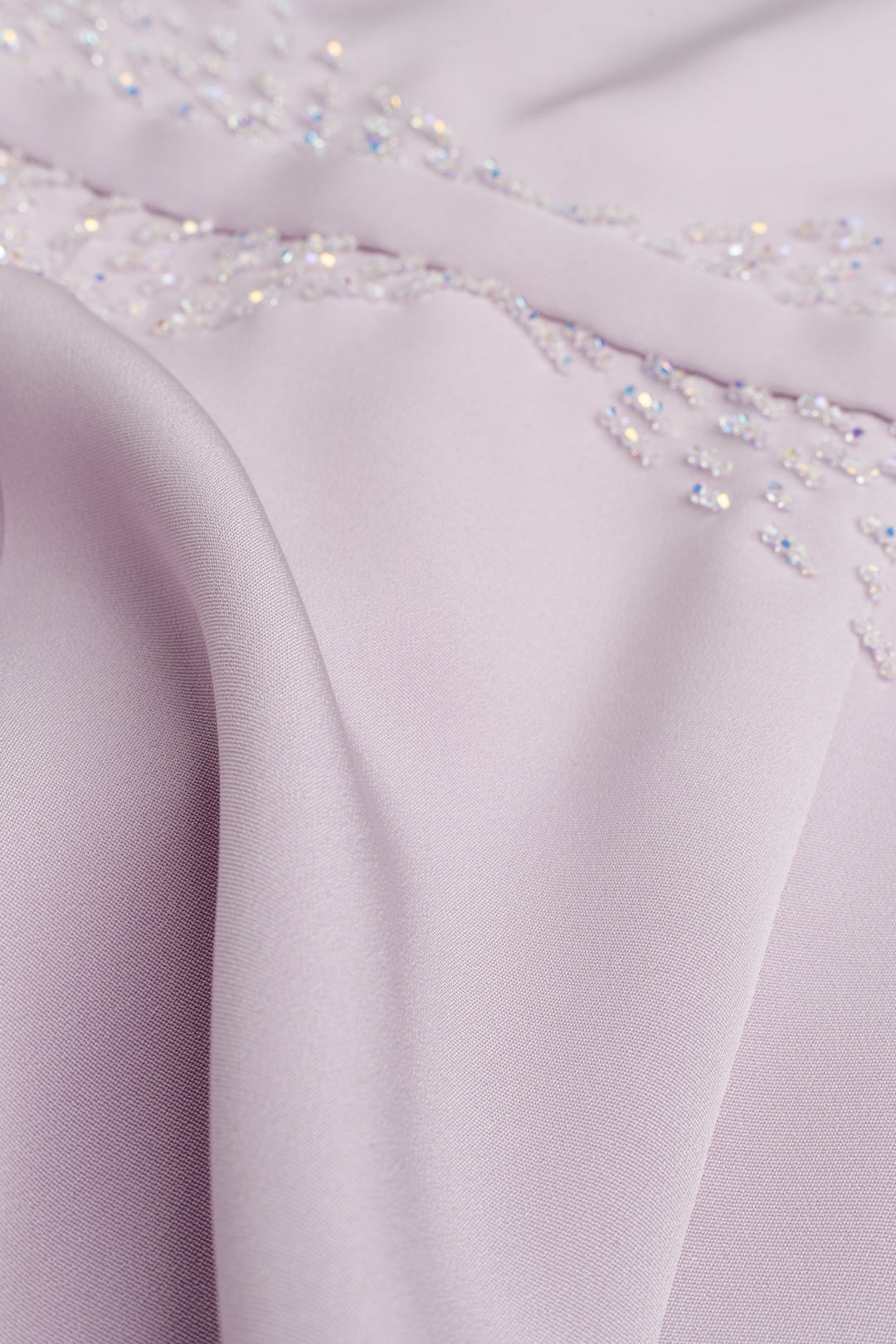 LAPAGERIA LITTLE LILAC SILK DRESS WITH CRYSTAL EMBROIDERY