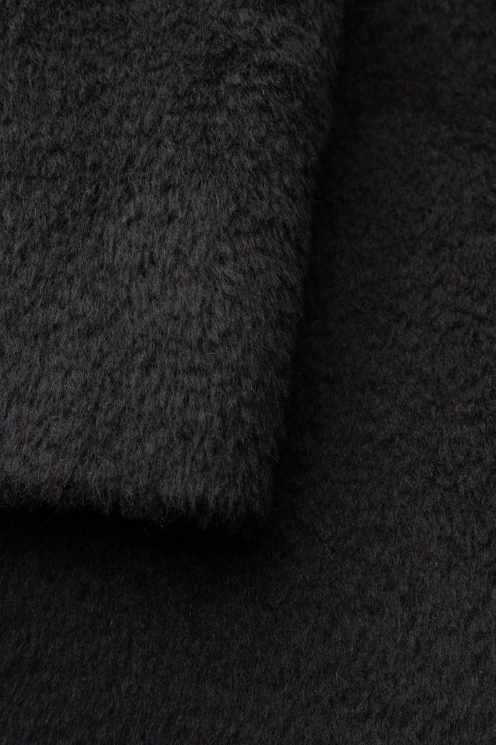 LALLEMANTIA BLACK OVERSIZED BABY ALPACA BLEND WINTER COAT