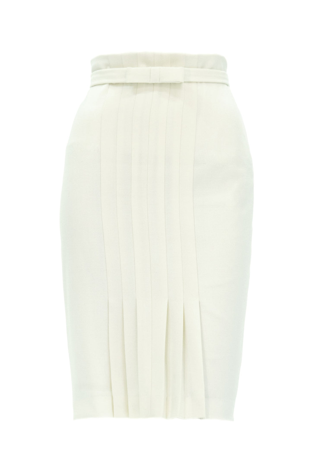 RANUNCULUS IVORY PENCIL SKIRT WITH PLEATS