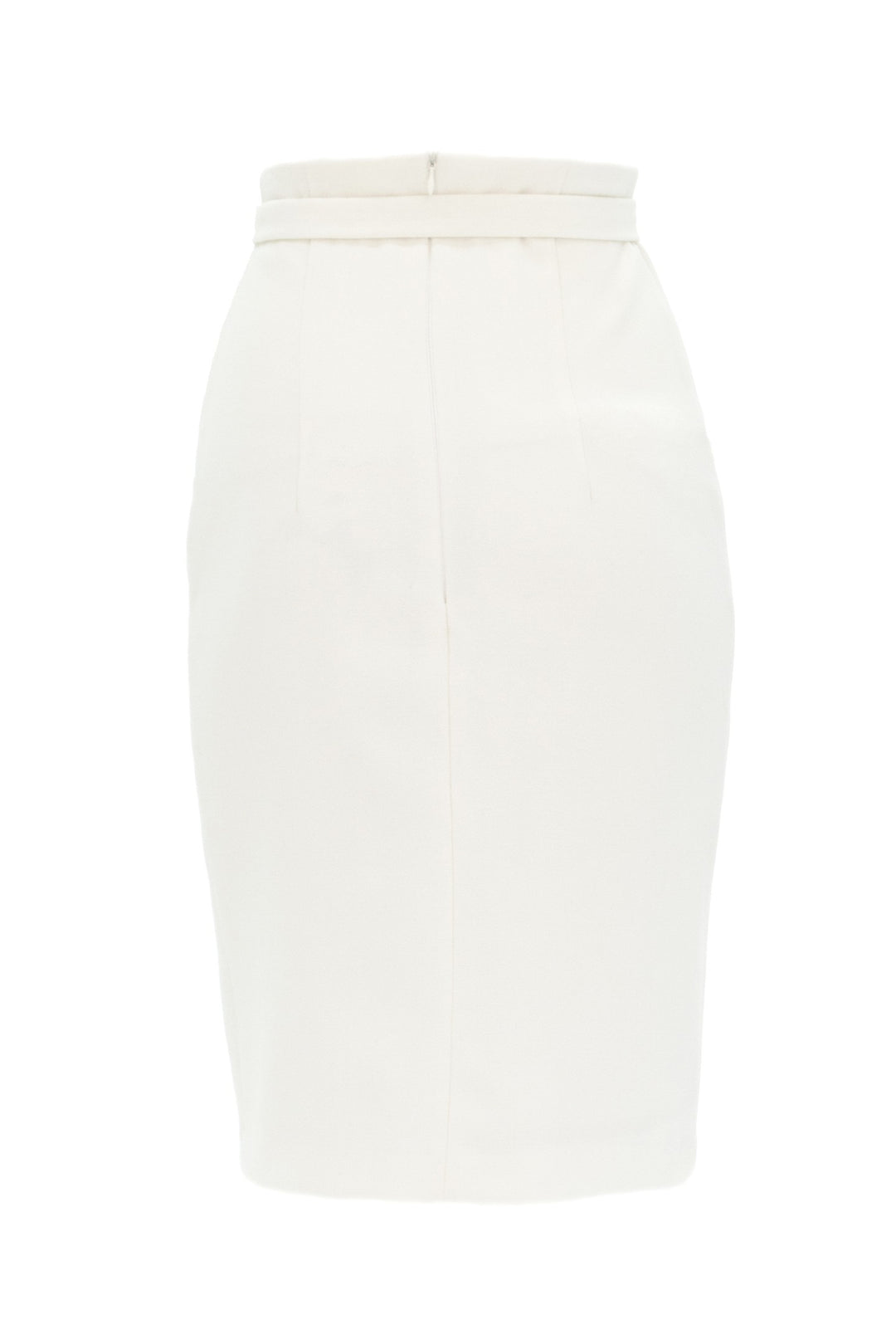 RANUNCULUS IVORY PENCIL SKIRT WITH PLEATS