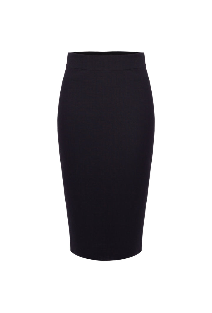 LAGETTA BLACK WOOL PENCIL SKIRT