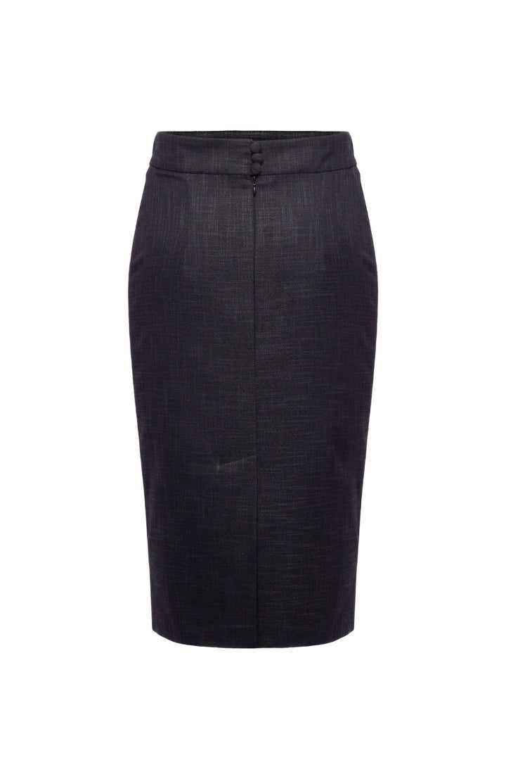 LAGETTA DARK GRAY CLASSICAL PENCIL SKIRT