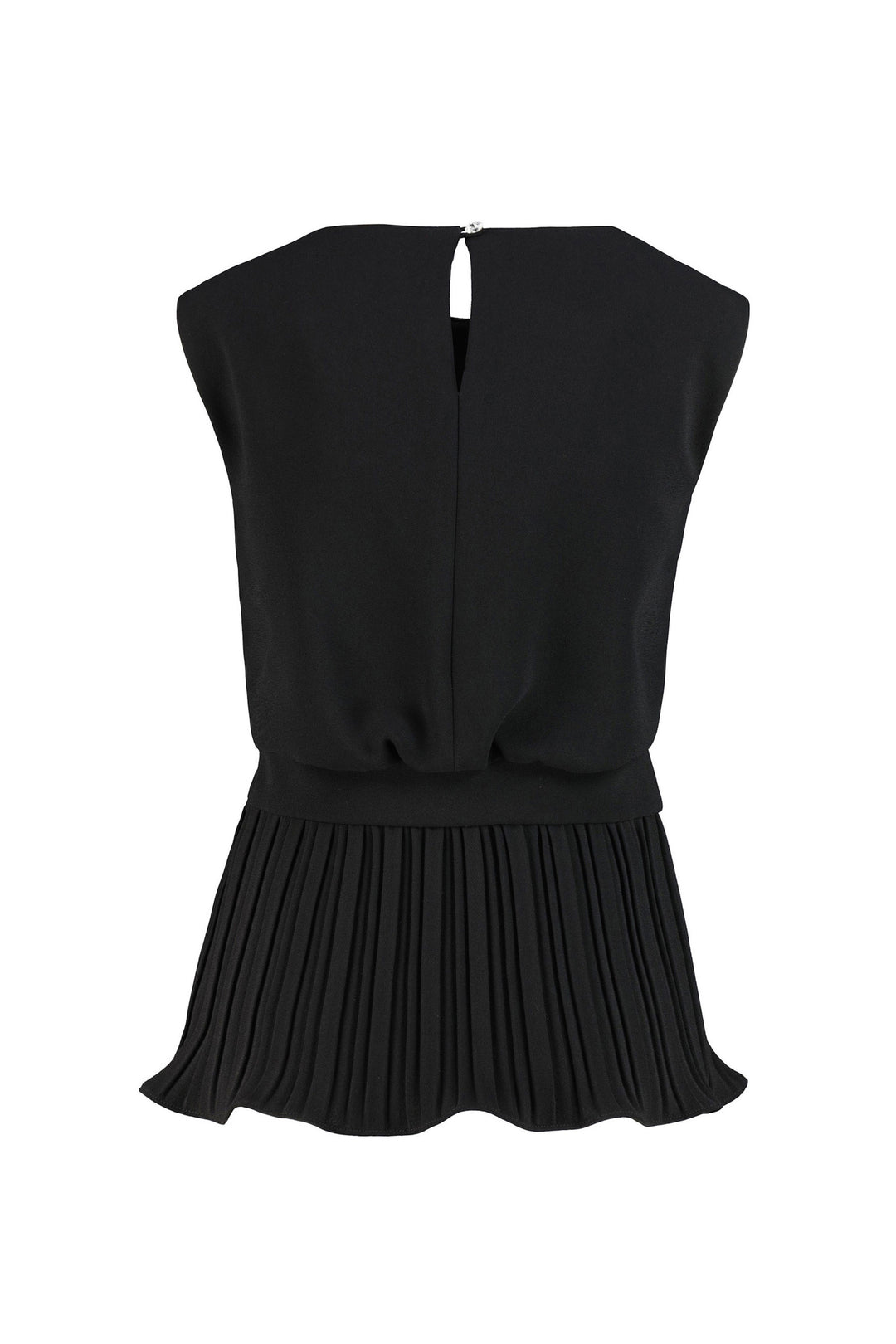 LAYIA BLACK PLEATED PEPLUM TOP