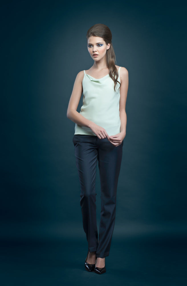 SILENE GREEN SILK BLOUSE