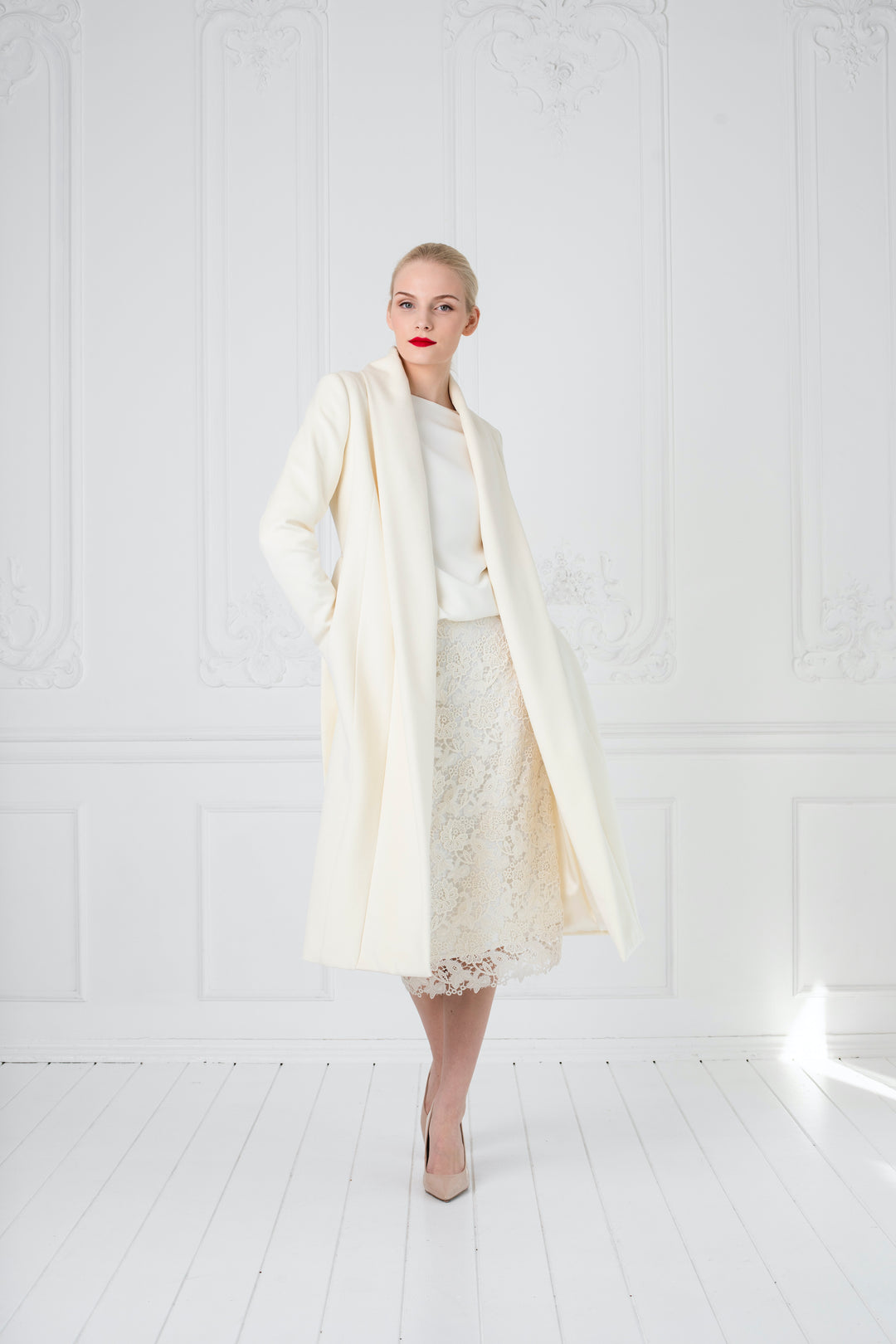 LIMONIUM IVORY WOOL LIGHTWEIGHT COAT