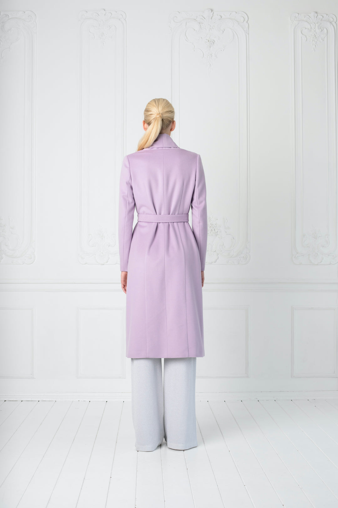 LIMONIUM LAVENDER CASHMERE WOOL BLEND LIGHTWEIGHT COAT