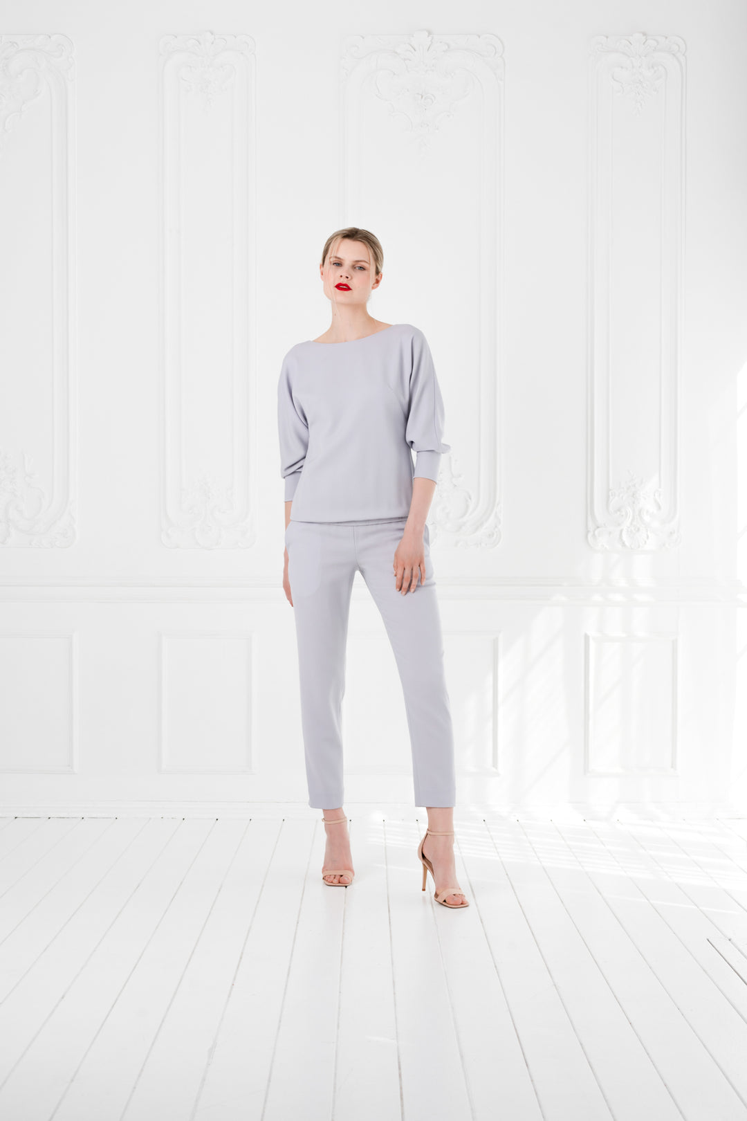 LITTORELLA LIGHT GRAY WOOL JUMPSUIT