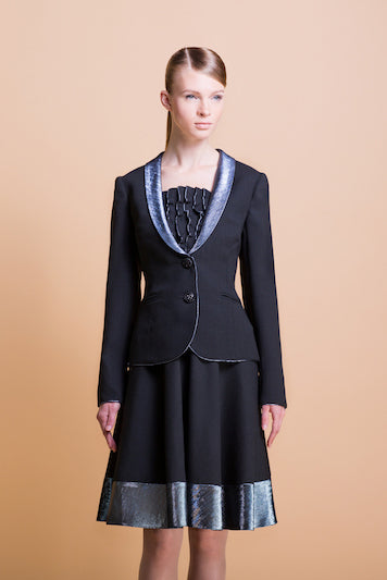 RHODIOLA BLACK JACKET WITH SHAWL COLLAR