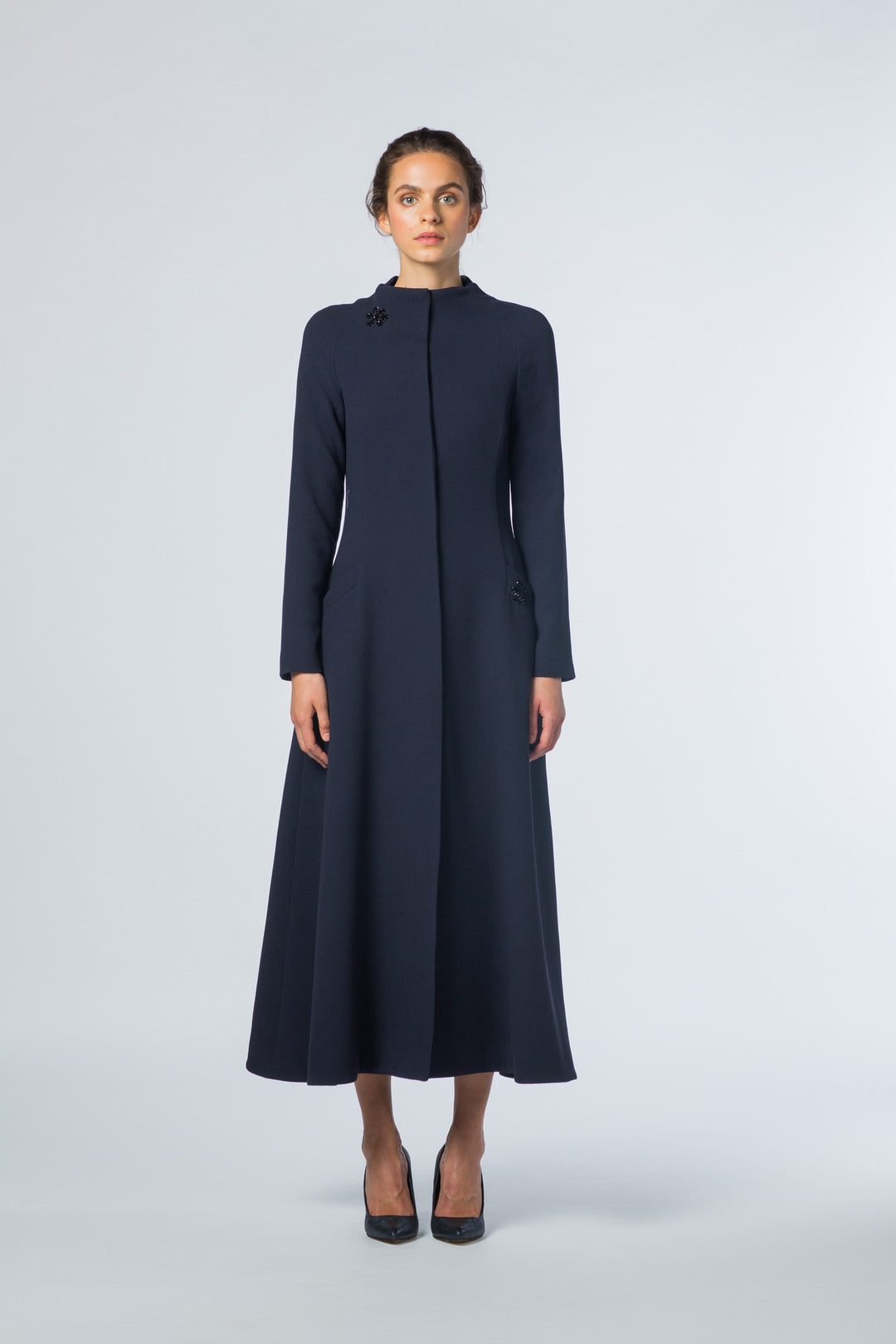 RUBUS NAVY BLUE ELEGANT COAT-DRESS Marimo Fashion RUBUS NAVY BLUE ELEGANT COAT-DRESS Marimo Fashion