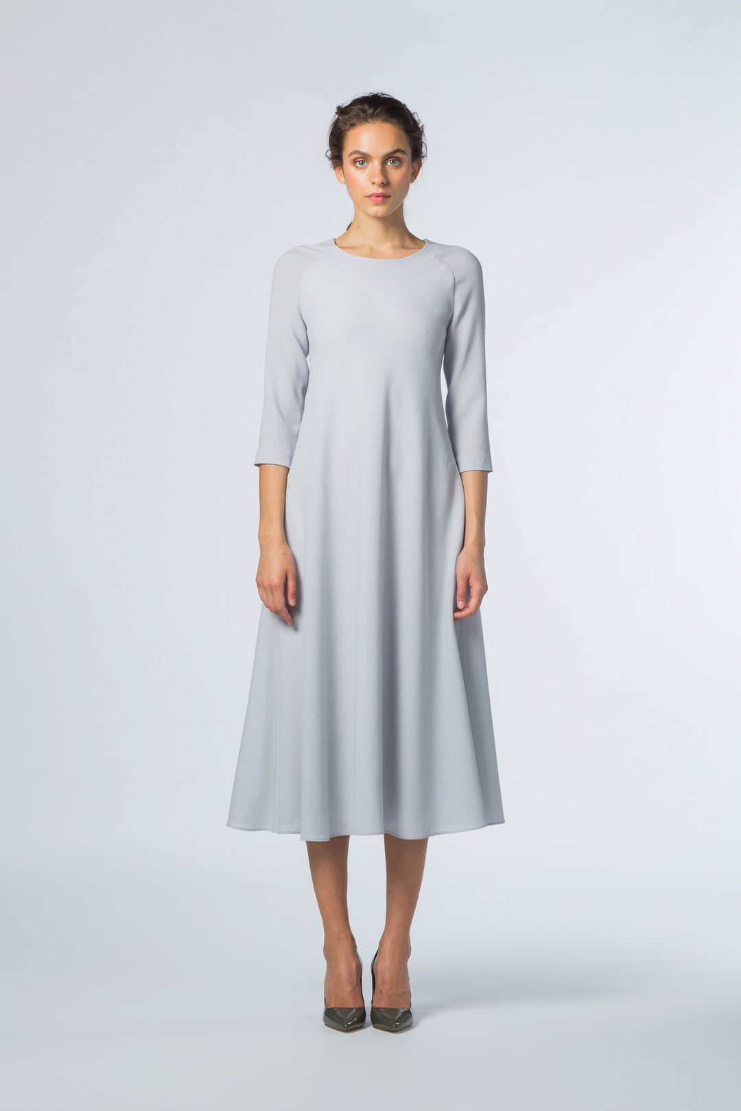 RIVINA OFF WHITE A-LINE DRESS