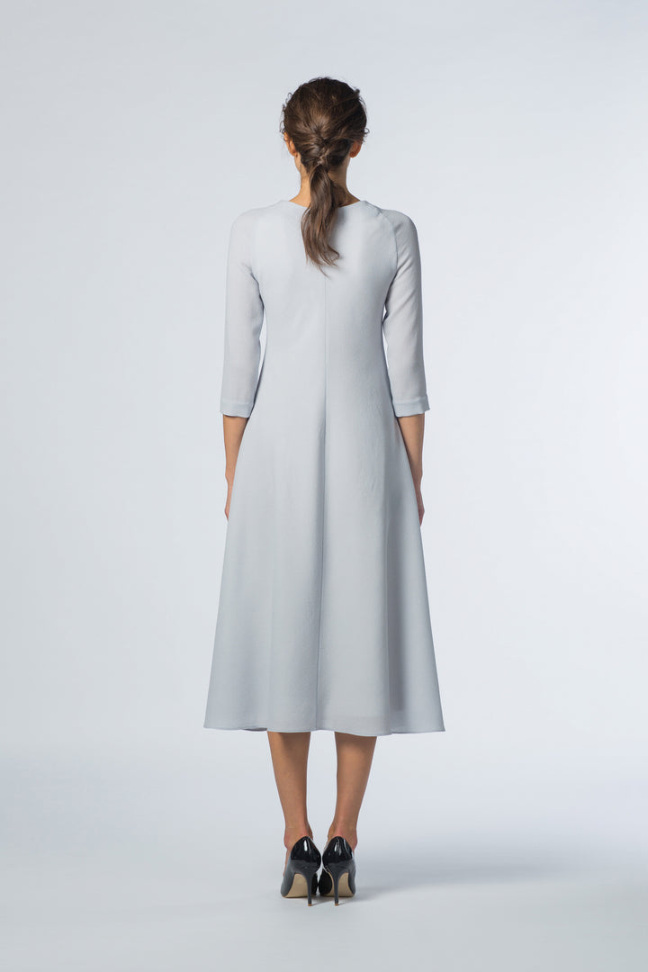 RIVINA OFF WHITE A-LINE DRESS