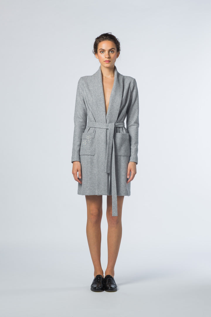 ELEOCHARIS GRAY CASHMERE CARDIGAN