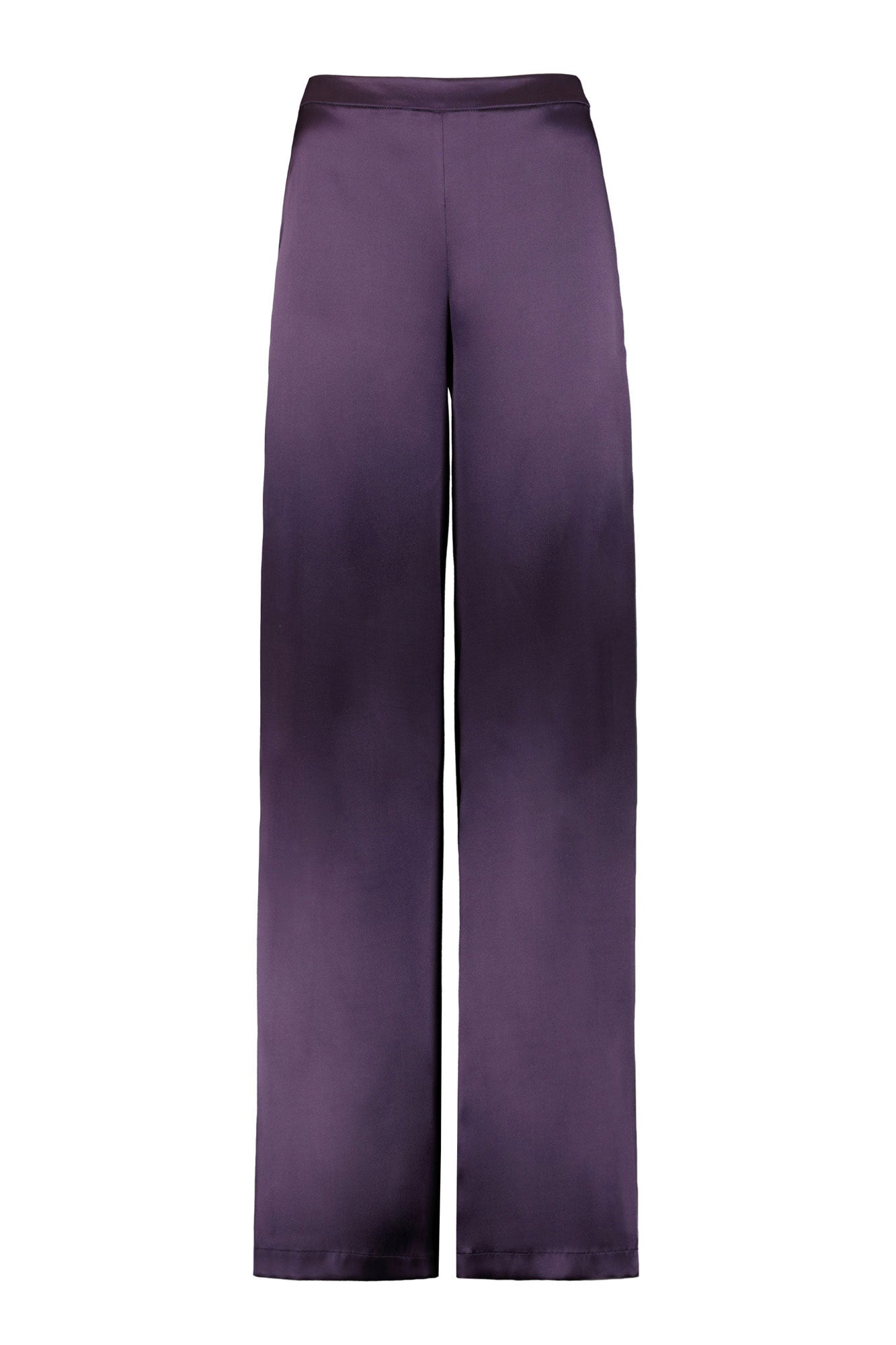 PRIMULA DEEP PURPLE SILK WIDE LEG PANTS Marimo Fashion