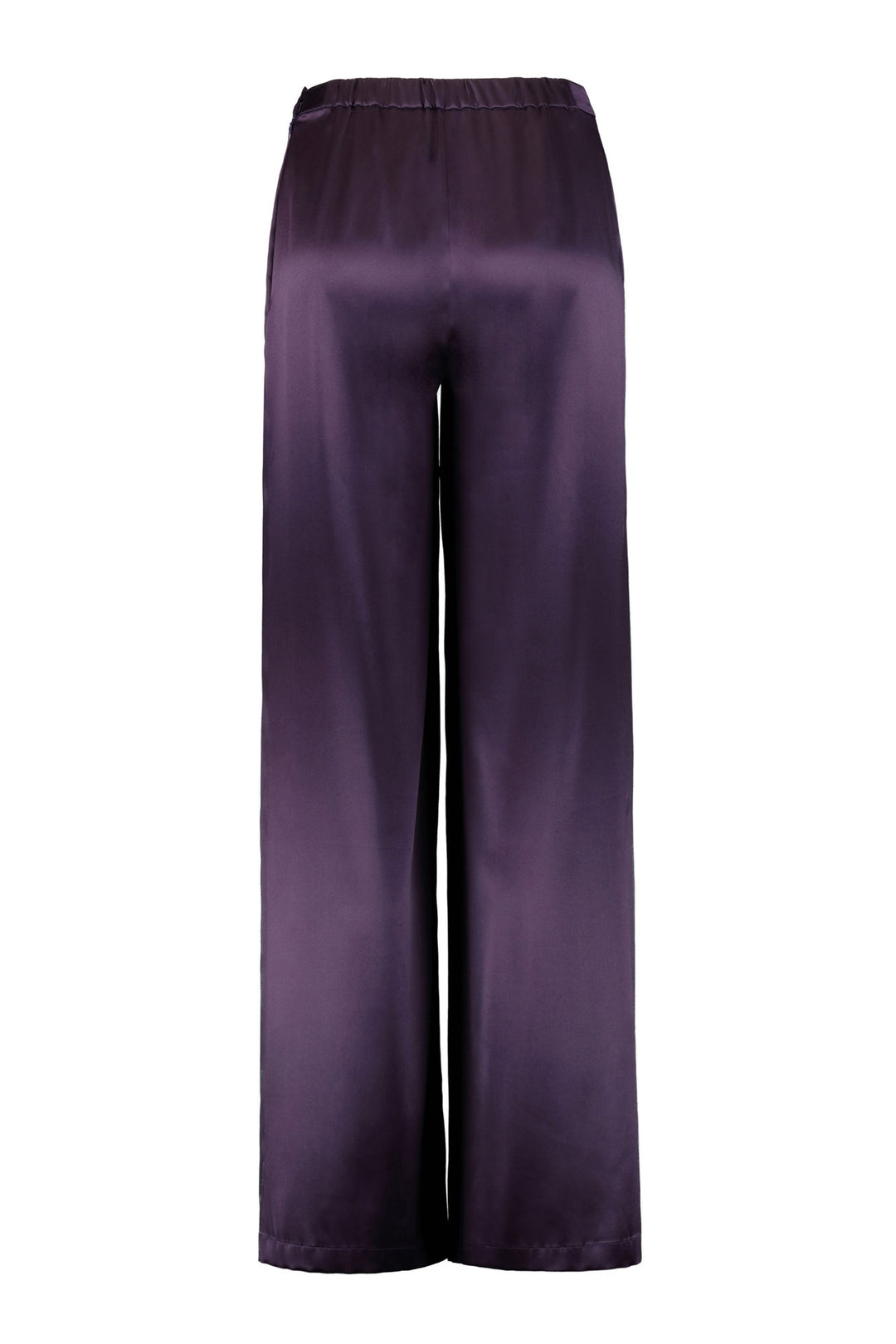 PRIMULA DEEP PURPLE SILK WIDE-LEG PANTS