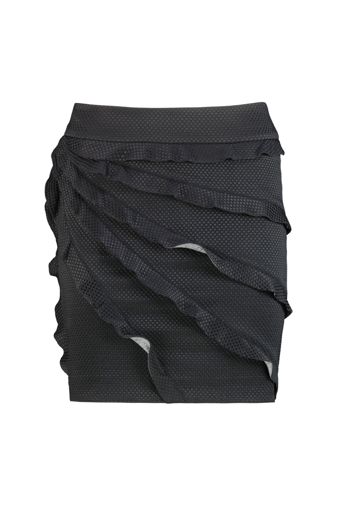 REGINA BLACK SHORT RUFFLE SKIRT