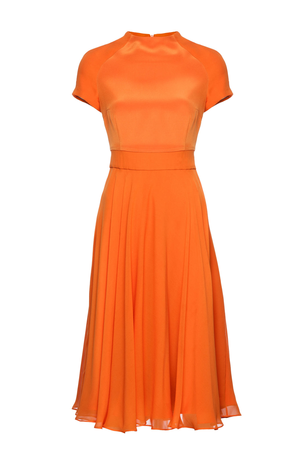 ROTALA ORANGE SILK CHIFFON DRESS