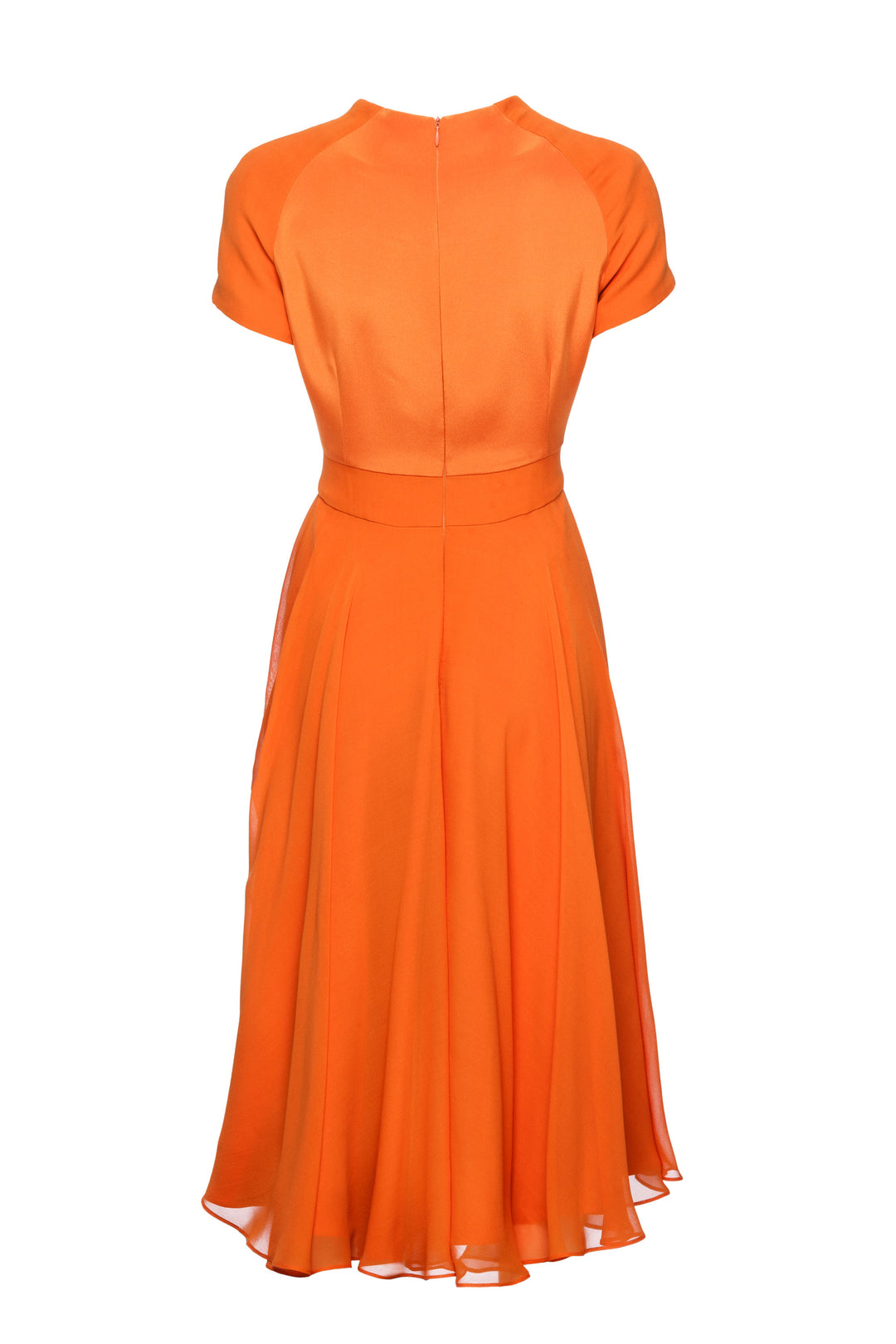 ROTALA ORANGE SILK CHIFFON DRESS