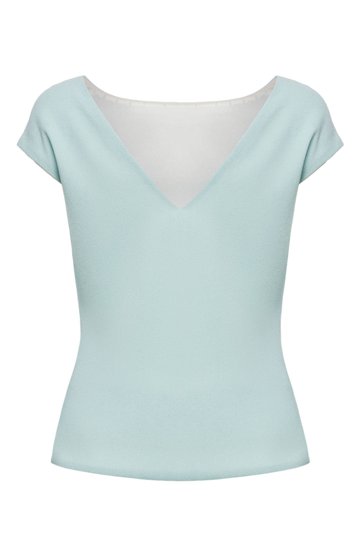 SALVIA MINT GREEN WOOL CREPE BLOUSE