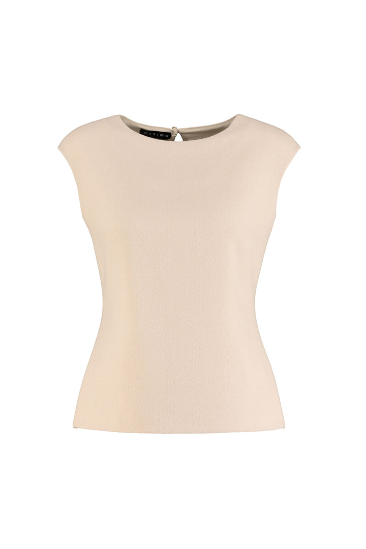 SALVIA BEIGE WOOL CREPE BLOUSE