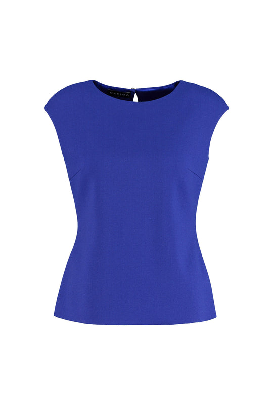 SALVIA ROYAL BLUE WOOL CREPE BLOUSE main image 0