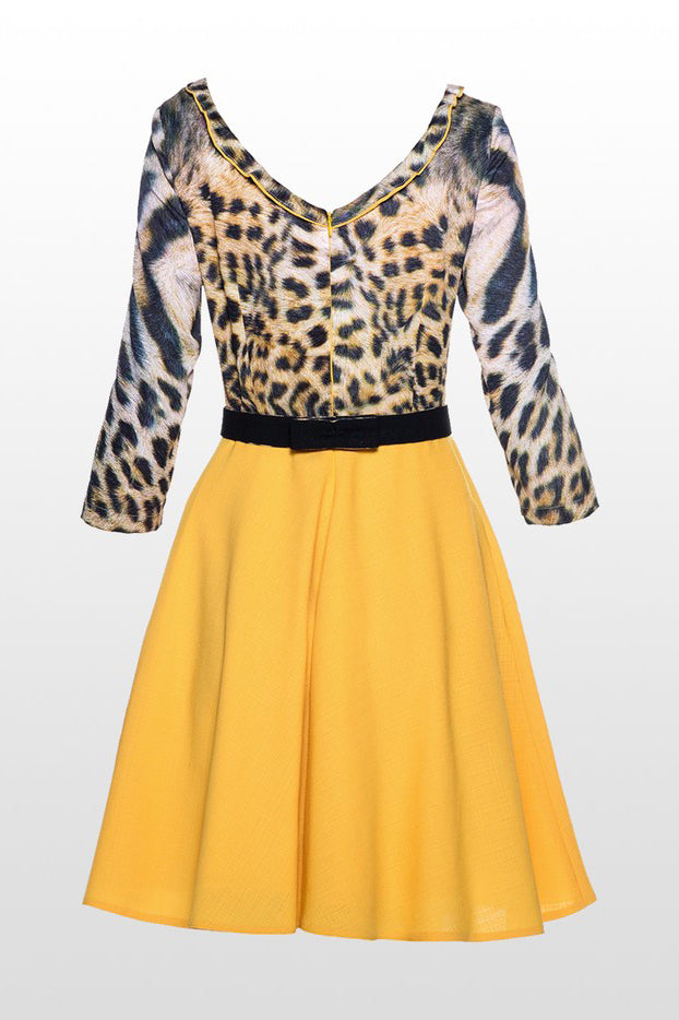 DEDE YELLOW PATTERNED DRESS