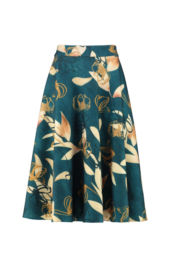 LACHENALIA PETROL BLUE WOOL SKIRT WITH POCKETS