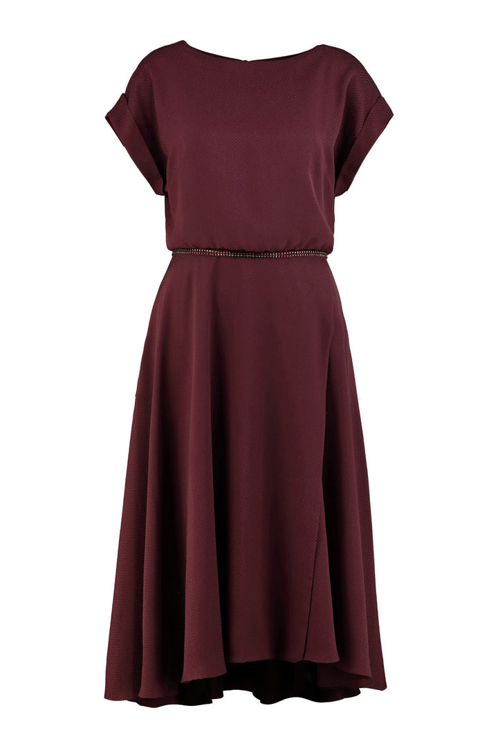 LEIBNITZIA BURGUNDY SILK DRESS WITH THE BELT