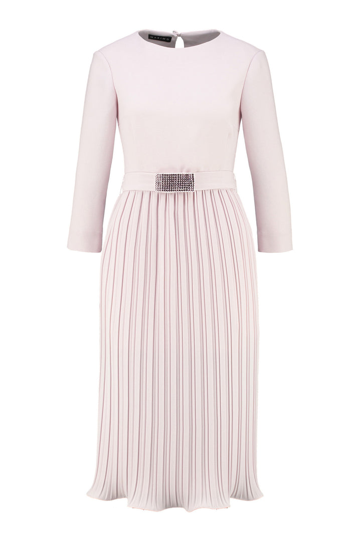 LUDWIGIA PALE PINK PLEATED COCKTAIL DRESS WITH THE BELT