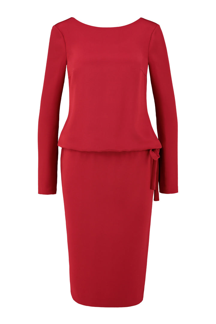 ADENIA RED SILK CREPE DRESS