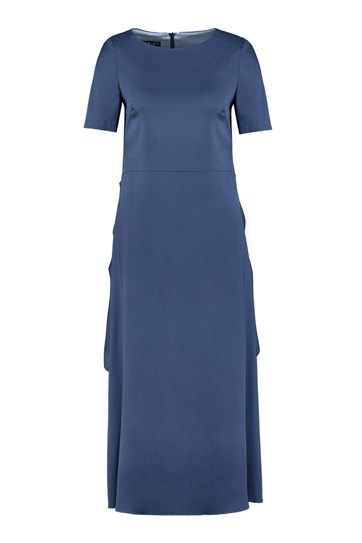 NONEA ROYAL BLUE MIDI SILK DRESS