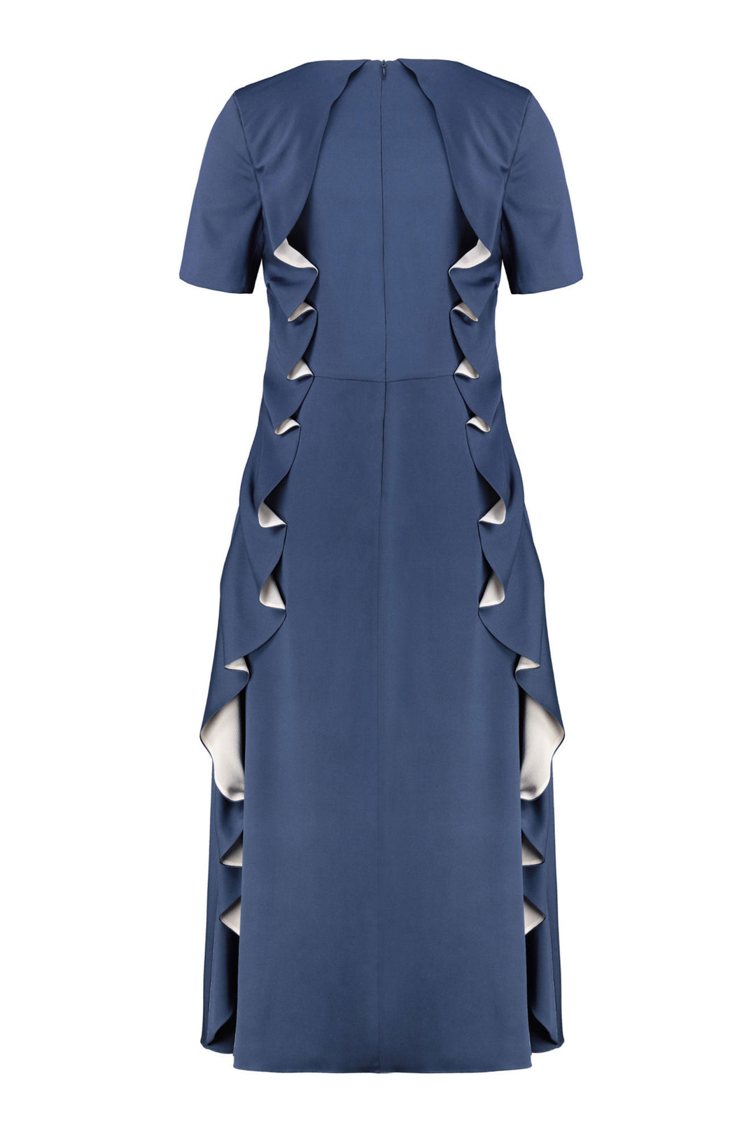 NONEA ROYAL BLUE MIDI SILK DRESS